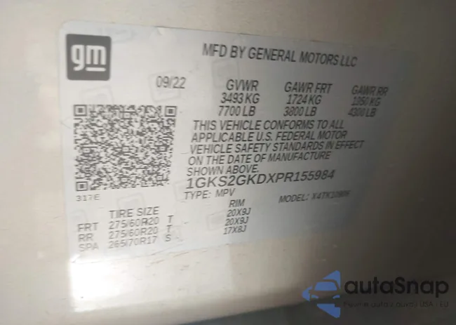 1GKS2GKDXPR155984: 42531657