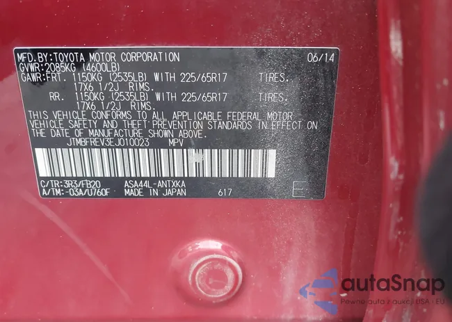 JTMBFREV3EJ010023: 42531688