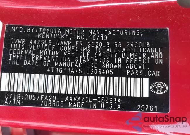 4T1G11AK5LU308405: 42531692