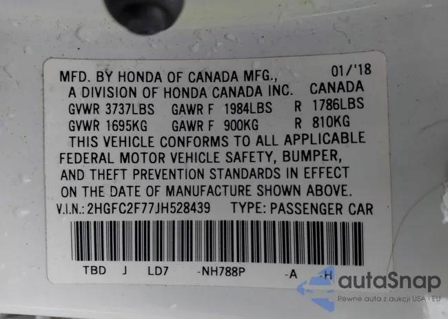 2HGFC2F77JH528439: 42531753