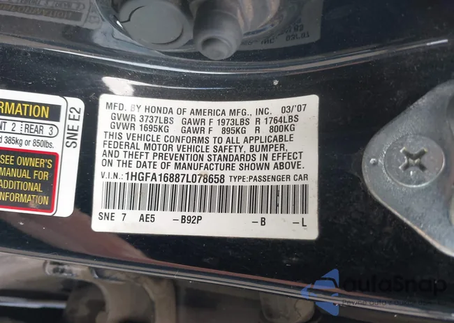 1HGFA16887L078658: 42531760