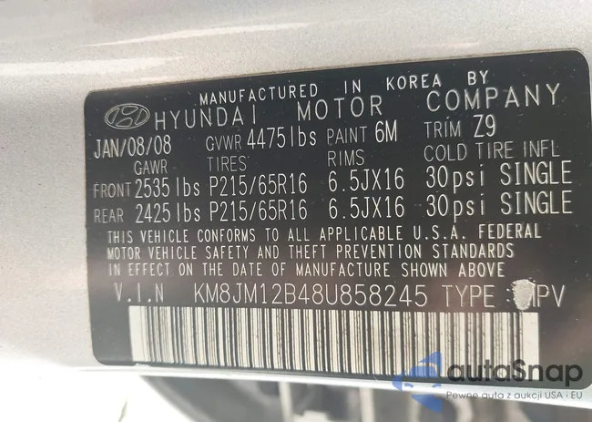 KM8JM12B48U858245: 42531818