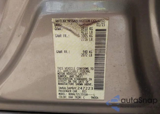 1N4AL3AP6FC247223: 42531886