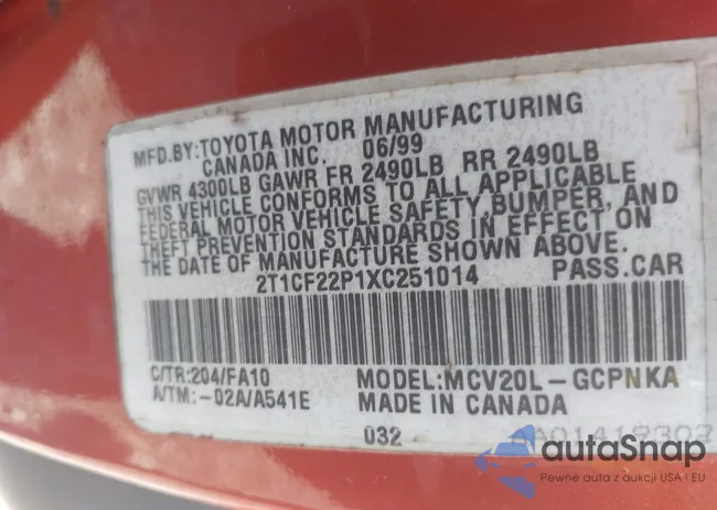 2T1CF22P1XC251014: 42531932