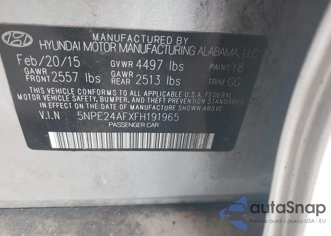 5NPE24AFXFH191965: 42531257