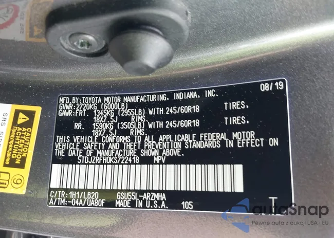 5TDJZRFH0KS722418: 42531509