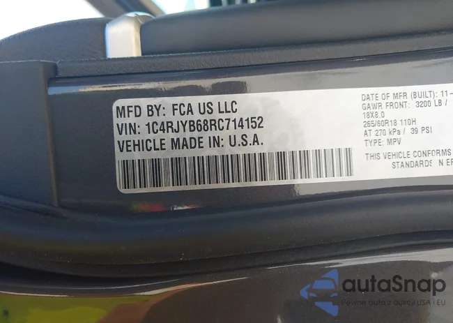 1C4RJYB68RC714152: 42532809