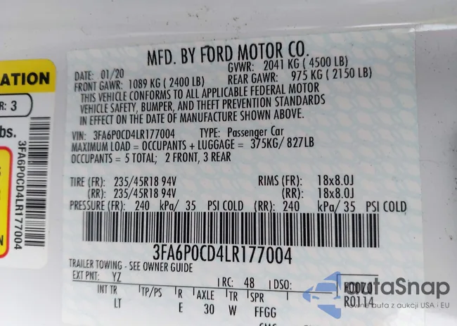 3FA6P0CD4LR177004: 42532213