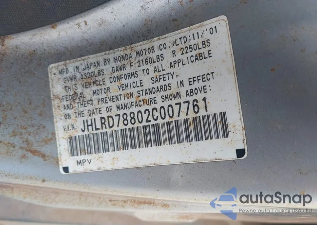 JHLRD78802C007761: 42532513