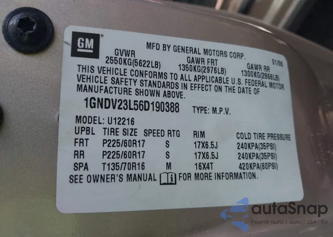 1GNDV23L56D190388: 42532517