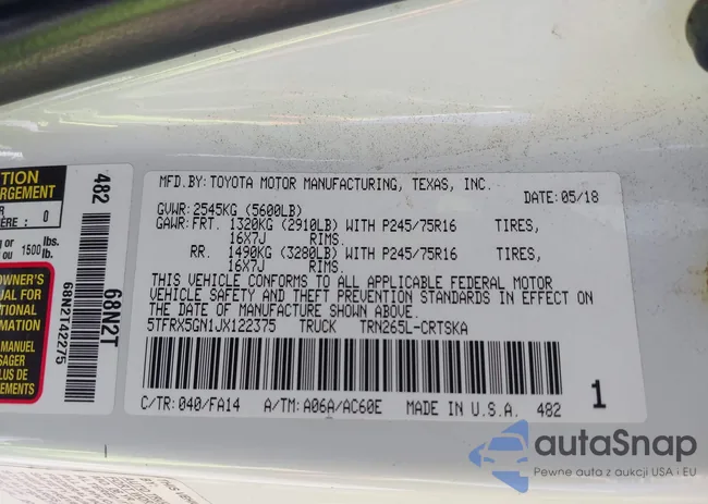 5TFRX5GN1JX122375: 42533253