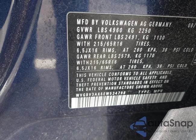 WVGBV3AX5EW524798: 42534584