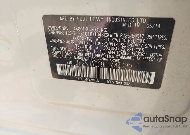 JF2SJADC9FH444229: 42534601