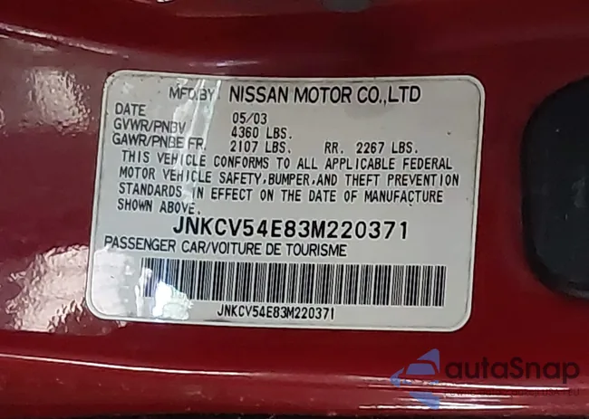 JNKCV54E83M220371: 42534635