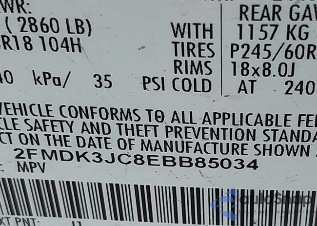 2FMDK3JC8EBB85034: 42534738