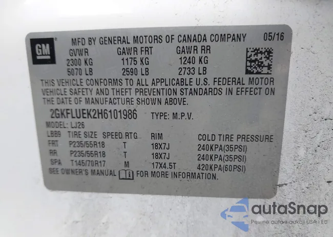 2GKFLUEK2H6101986: 42534887