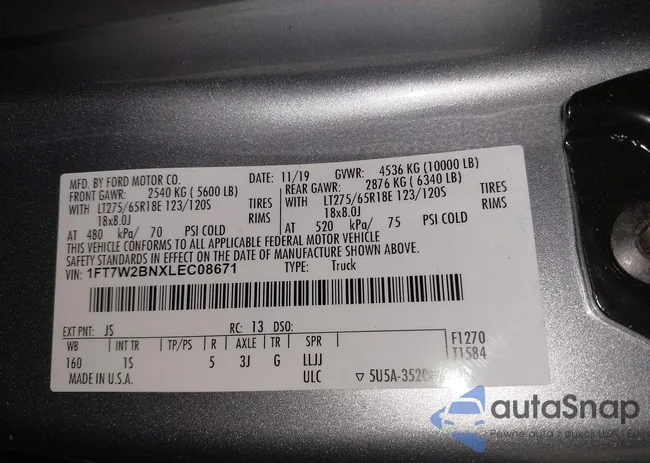 1FT7W2BNXLEC08671: 42534955