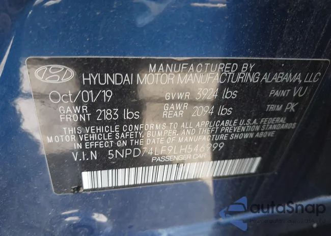 5NPD74LF9LH546999: 42534990