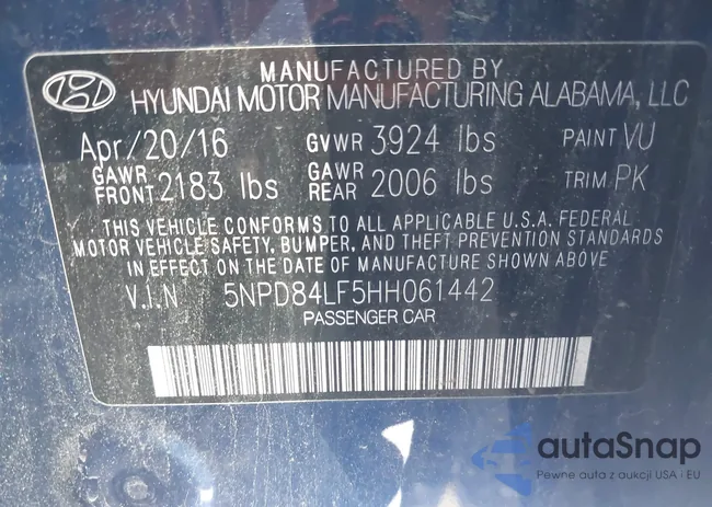 5NPD84LF5HH061442: 42534991