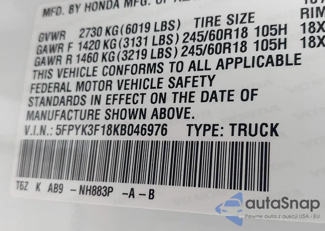 5FPYK3F18KB046976: 42535010