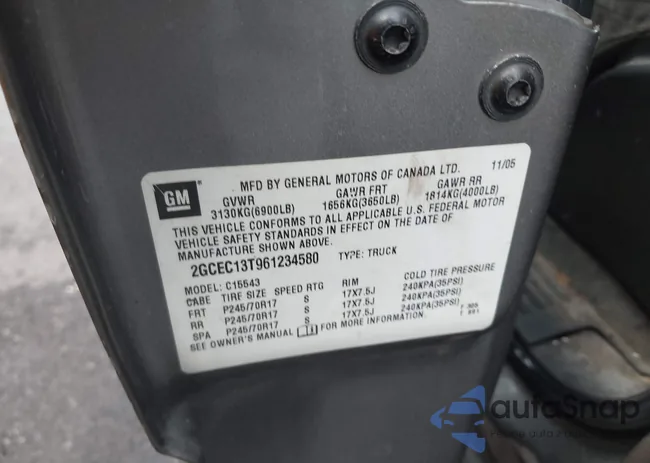 2GCEC13T961234580: 42534260