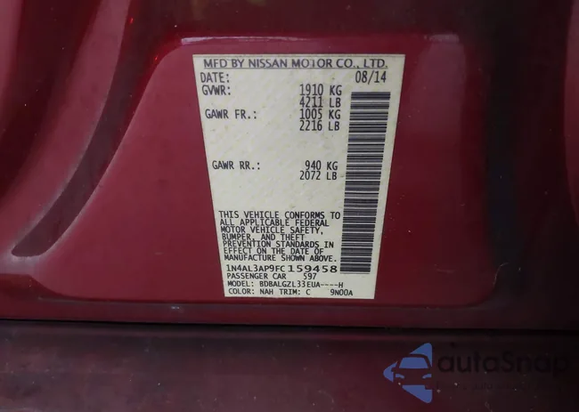 1N4AL3AP9FC159458: 42534331