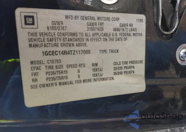 1GCEC14R4TZ117088: 42534383