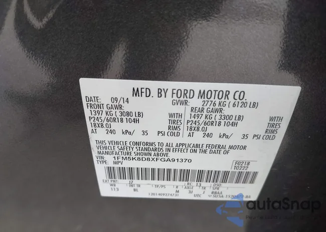 1FM5K8D8XFGA91370: 42536018