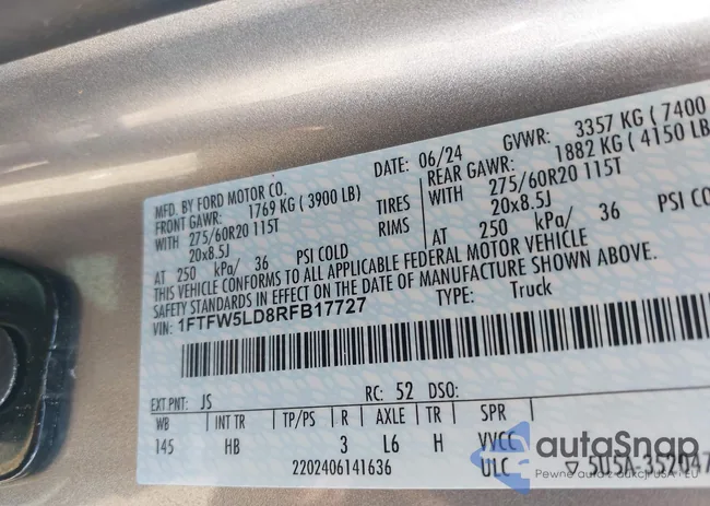 1FTFW5LD8RFB17727: 42536160