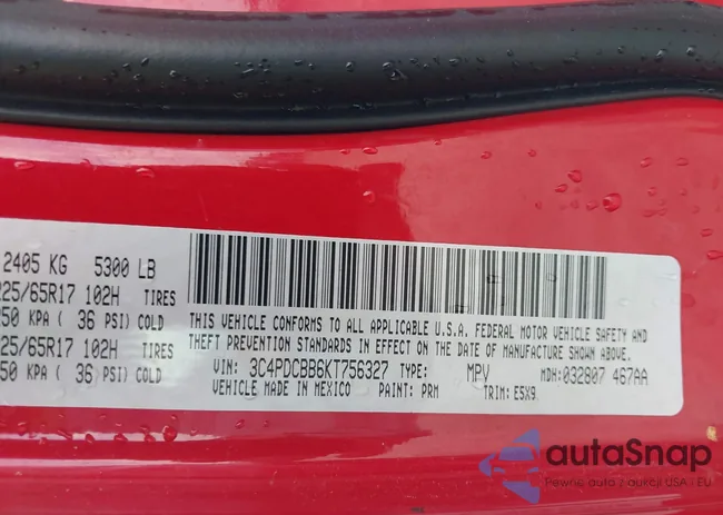 3C4PDCBB6KT756327: 42535270