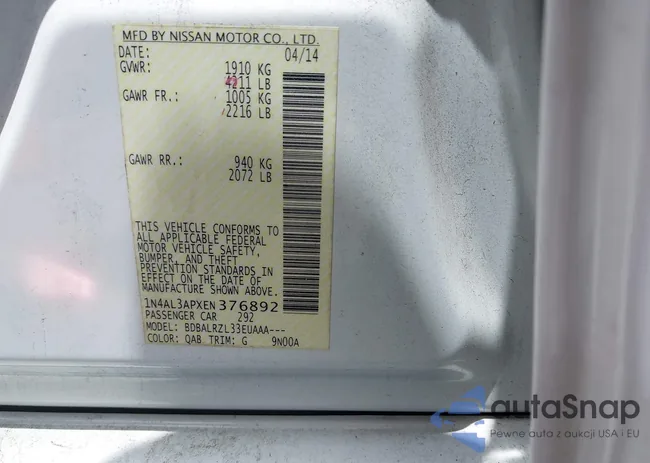 1N4AL3APXEN376892: 42535398