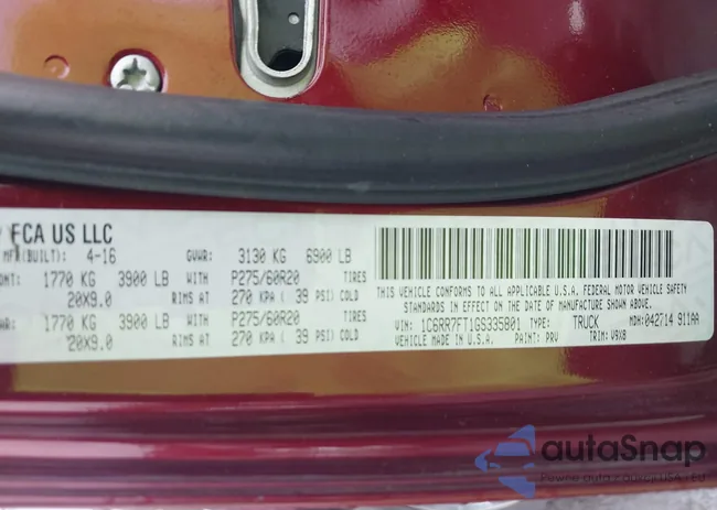 1C6RR7FT1GS335801: 42535450