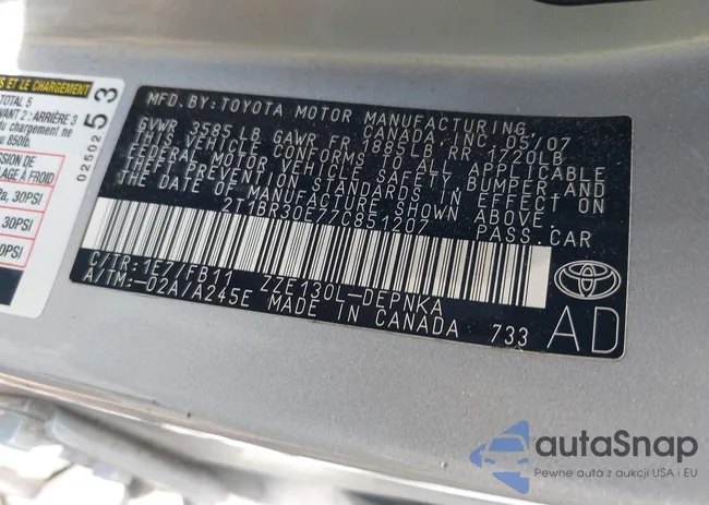 2T1BR30E77C851207: 42535562