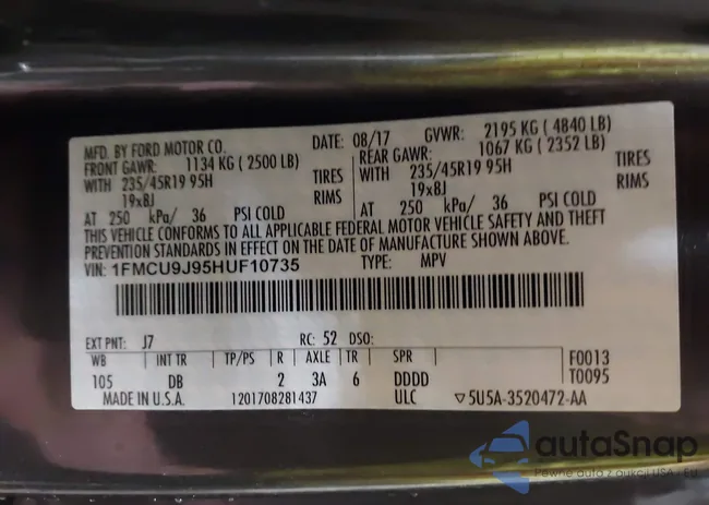 1FMCU9J95HUF10735: 42536578