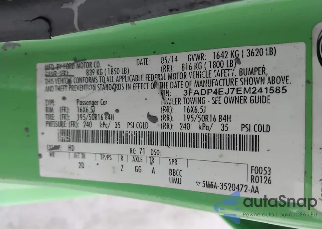 3FADP4EJ7EM241585: 42536631