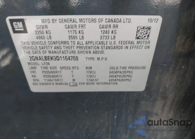 2GNALBEK9D1164768: 42536712