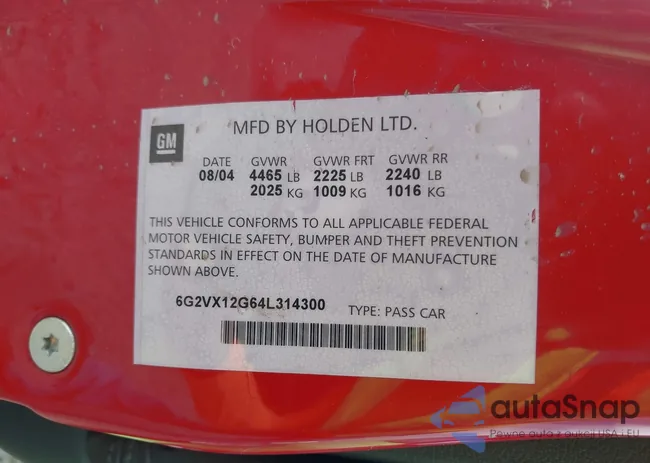 6G2VX12G64L314300: 42536842