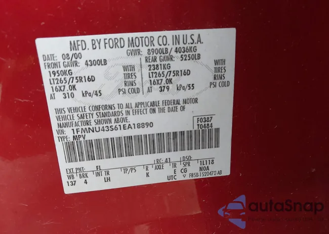 1FMNU43S61EA18890: 42536943