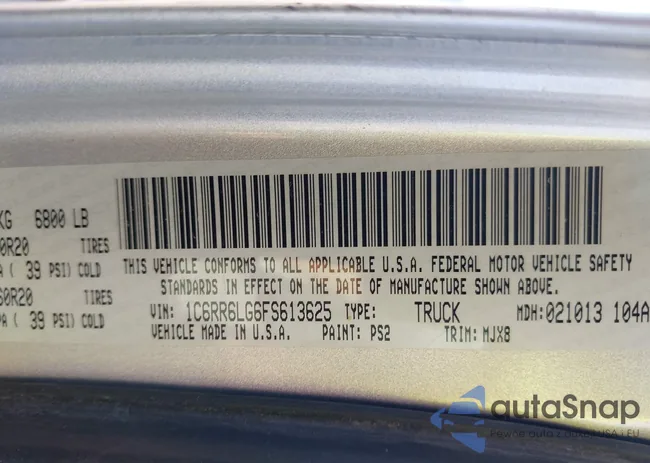 1C6RR6LG6FS613625: 42536355