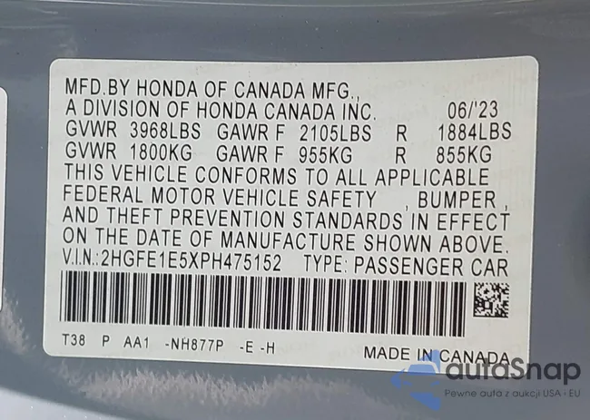 2HGFE1E5XPH475152: 42536367