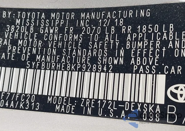 5YFBURHE8KP928942: 42536402