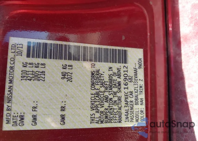 1N4AL3APXEC169012: 42536463