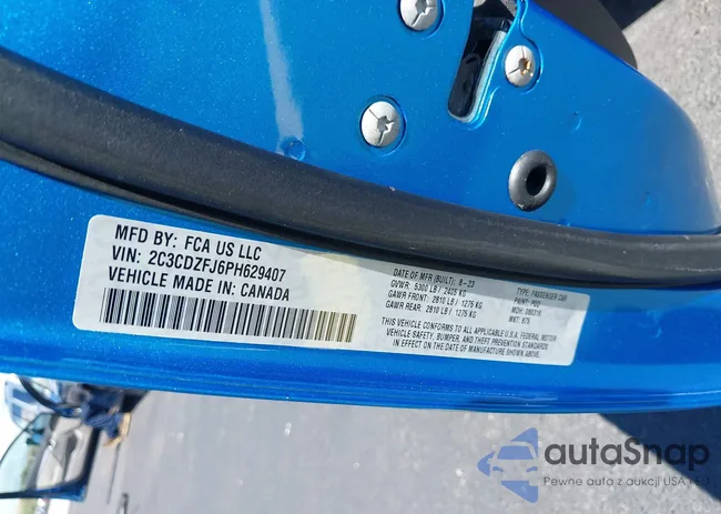 2C3CDZFJ6PH629407: 42537613