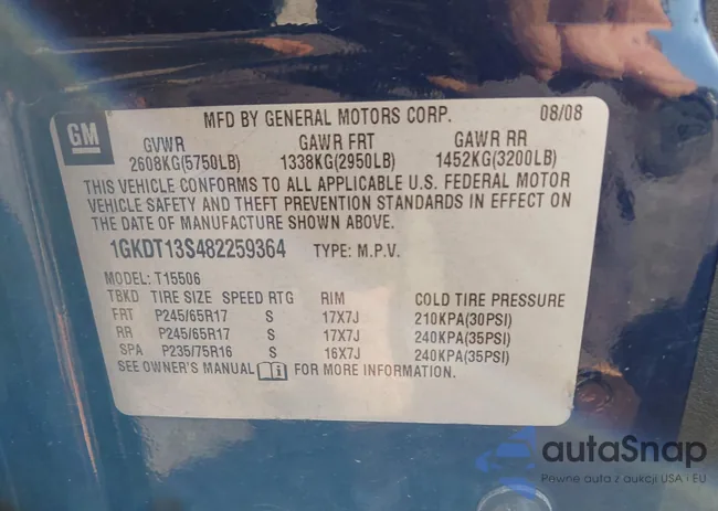 1GKDT13S482259364: 42537708