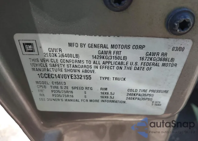 1GCEC14V0YE332155: 42537795