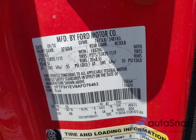 1FTFW1EV8AFD76463: 42537935