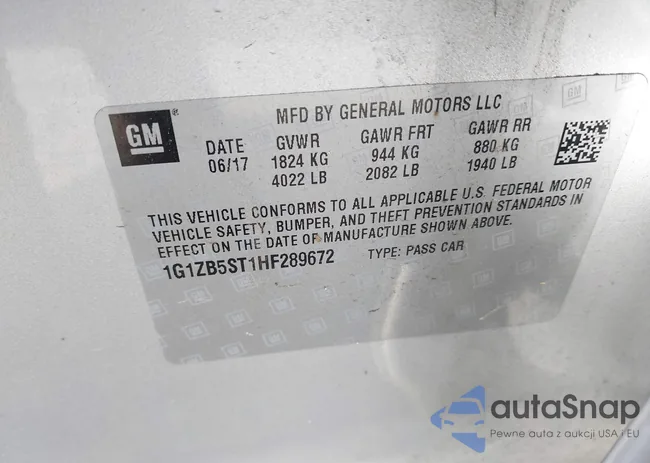 1G1ZB5ST1HF289672: 42538024