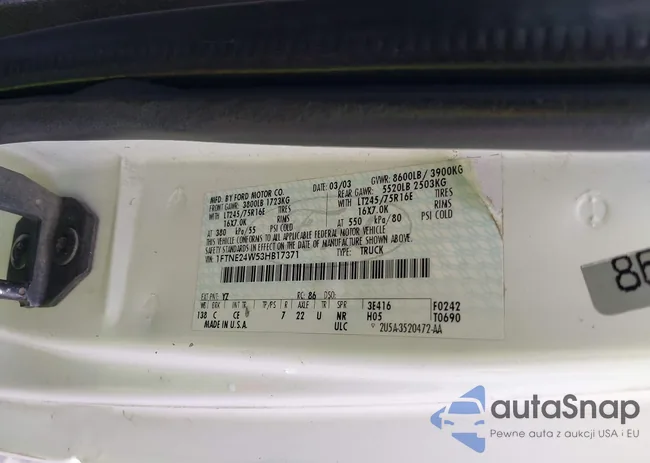 1FTNE24W53HB17371: 42538111