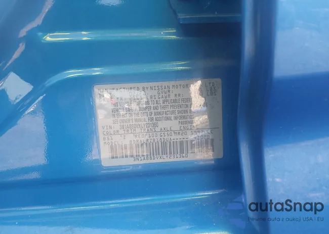 3N1AB8DVXLY231360: 42537301