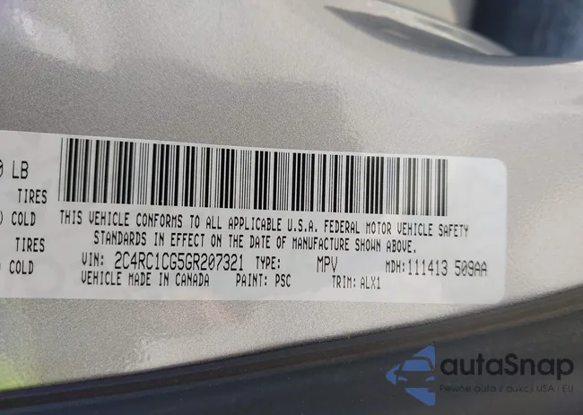 2C4RC1CG5GR207321: 42537310